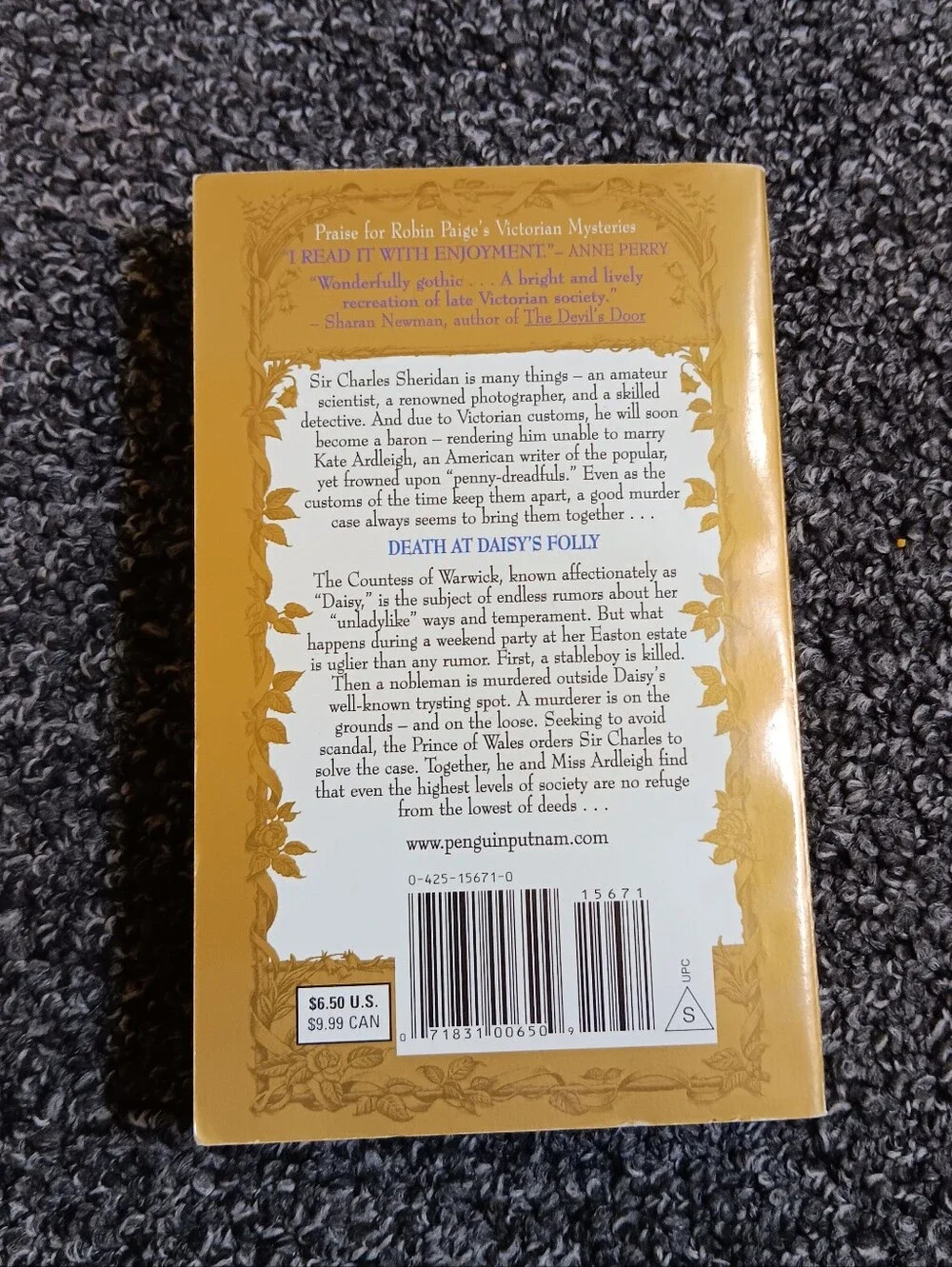 Historical Cozy Fall Victorian Mystery Paperback Novel 1997 Book By Robin Paige